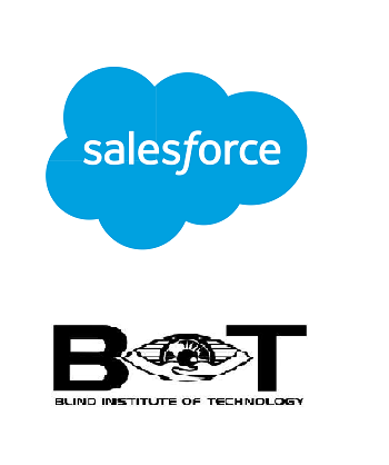 Salesforce and blind institute of technology logos